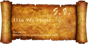 Ilia Várkony névjegykártya
